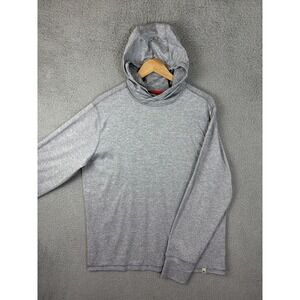 Lake & Trail Hoodie Mens Medium Gray Striped Stretch Pullover Tagless Jersey Men